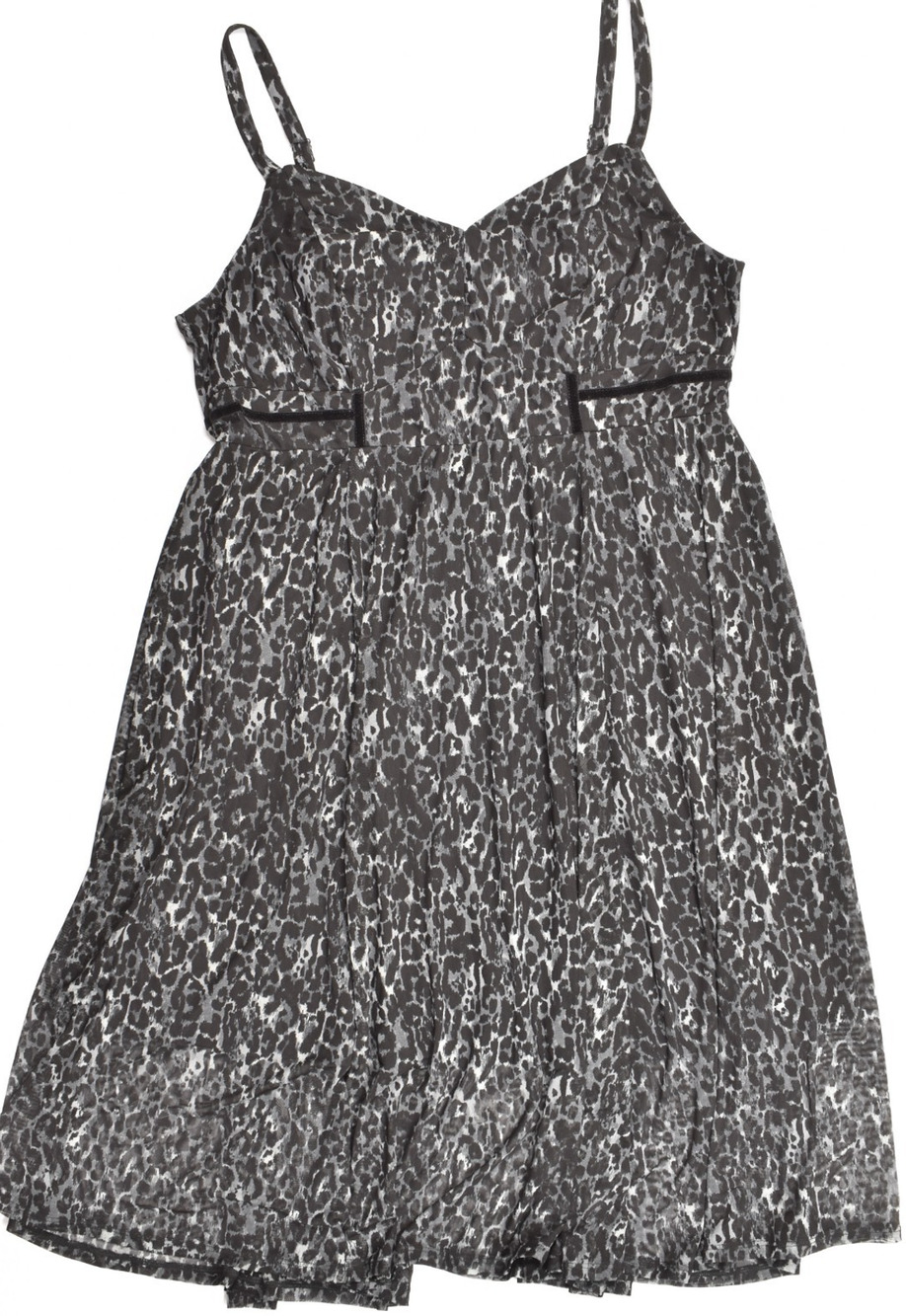 Torrid Womens Plus Size 2 Leopard Print Mesh Cami Dress Black Gray Velvet Trim